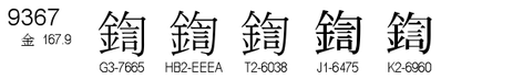 U+9367